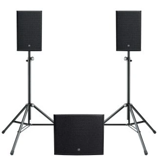 Muziek set t/m 100 pers (2x top, 1x sub15 EKX)